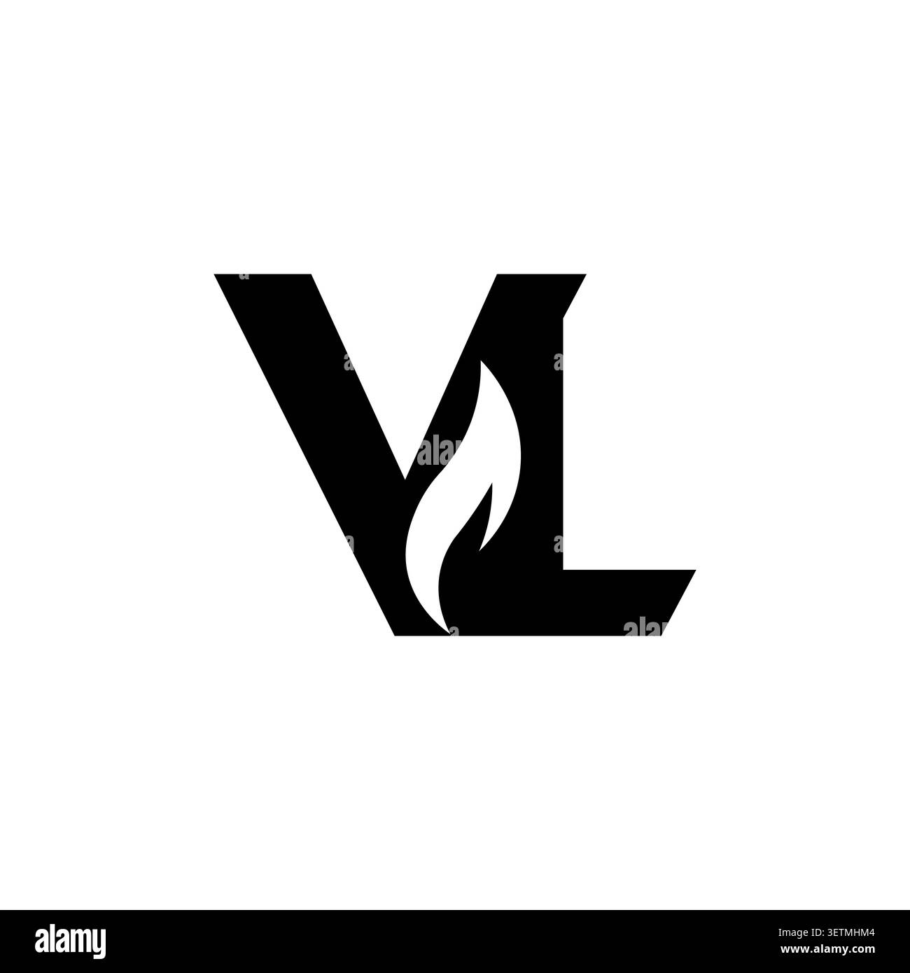 VL monogram logo with leaf nature symbol Stock Vector