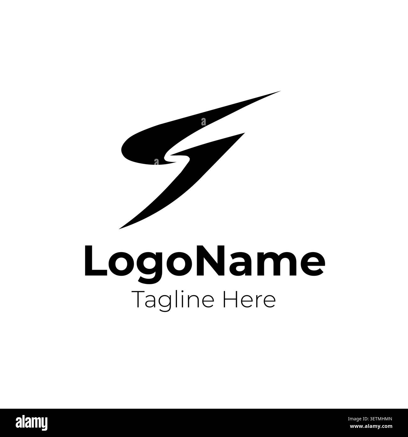 Abstract Lightning Arrow Logo Dynamic Speed Brand Symbol Stock Vector