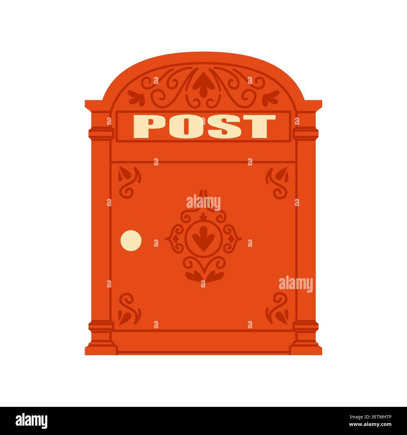 Autumn Postbox Vector Illustration Flat Mailbox  Stock Vector