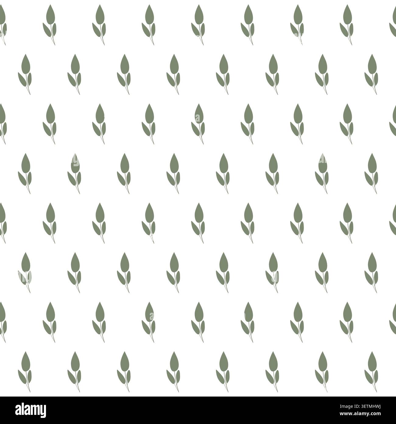 vector simple seamless botanical pattern with leaves in pastel color Stock Vector