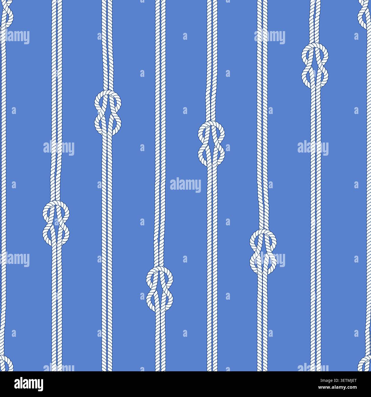 Classic nautical stripe pattern featuring vertical marine ropes Stock Vector