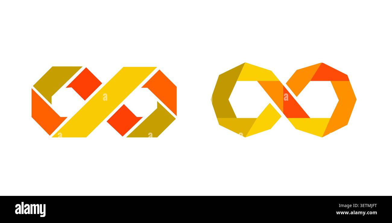 Geometric infinity loop logo symbols Stock Vector