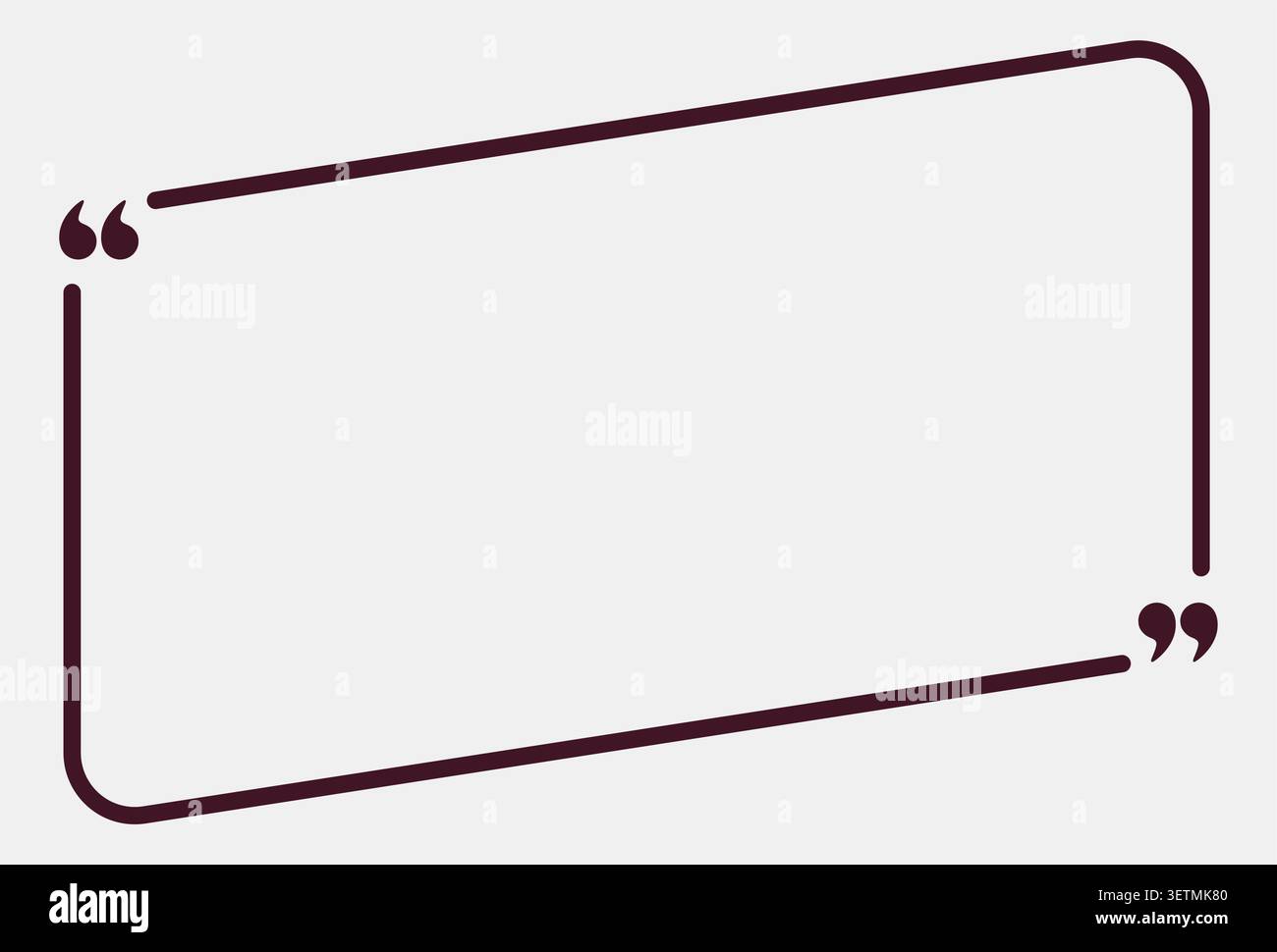 Rounded rectangular quotation frame outline burgundy gray Stock Vector