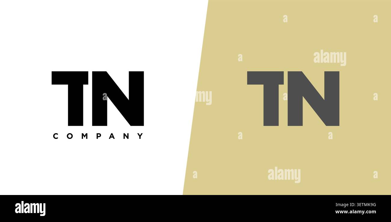 Trendy letter T and N, TN logo design template. Minimal monogram initial based logotype for company identity. Stock Vector