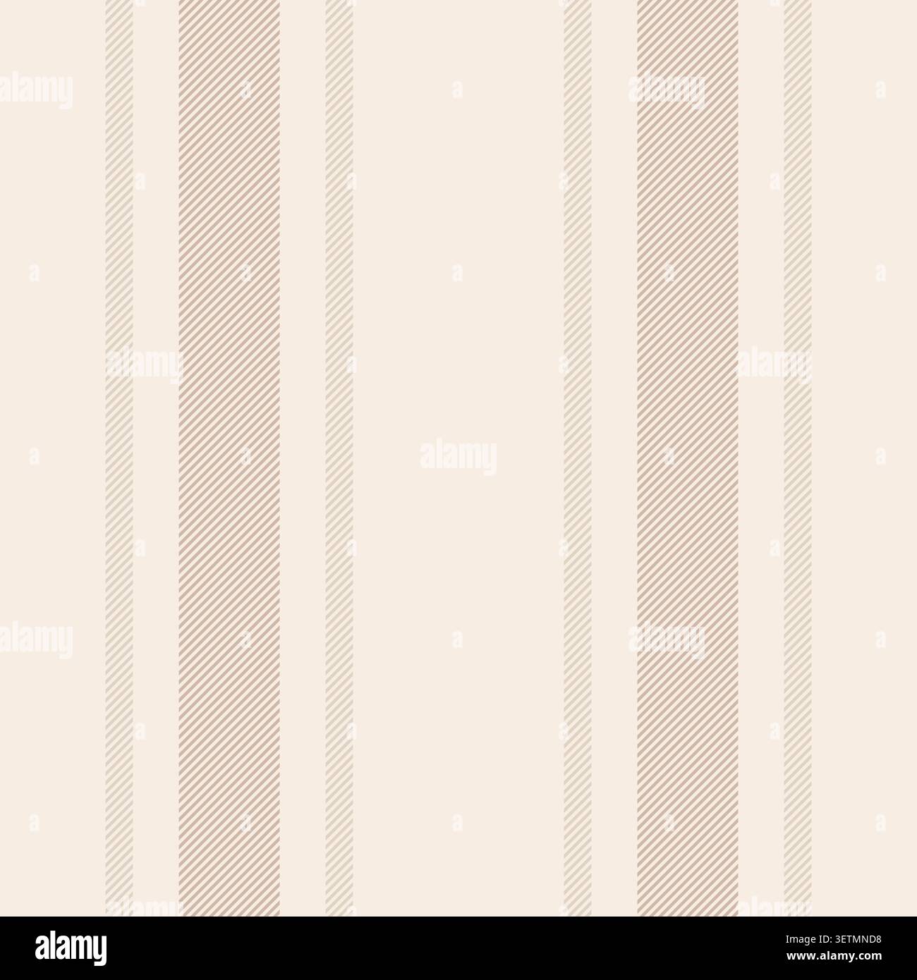 A linen line based textile pattern presents a structured line sequence with a material inspired finish. Light tones give the seamless background light Stock Vector