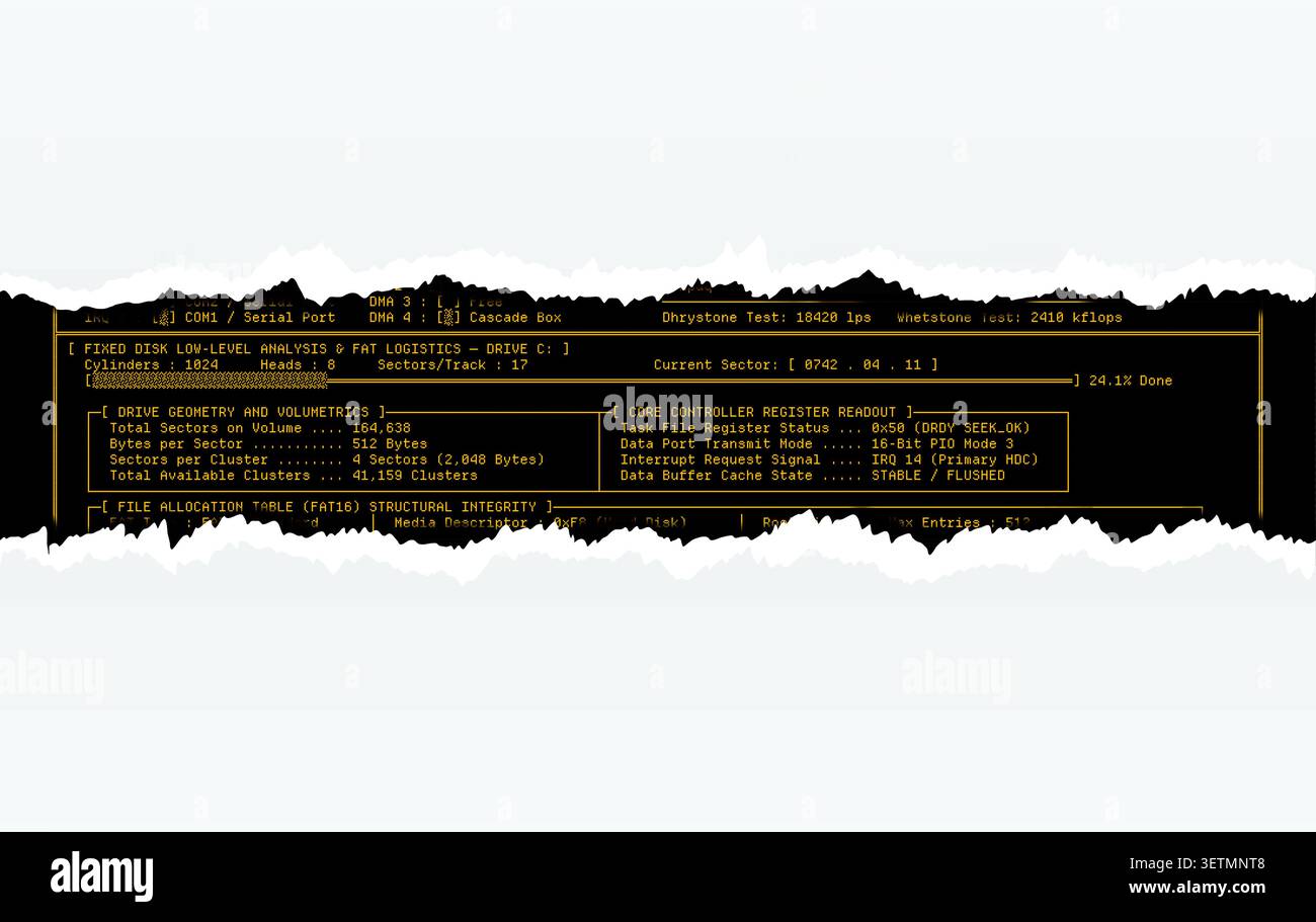 Ripped paper with code underneath Stock Vector