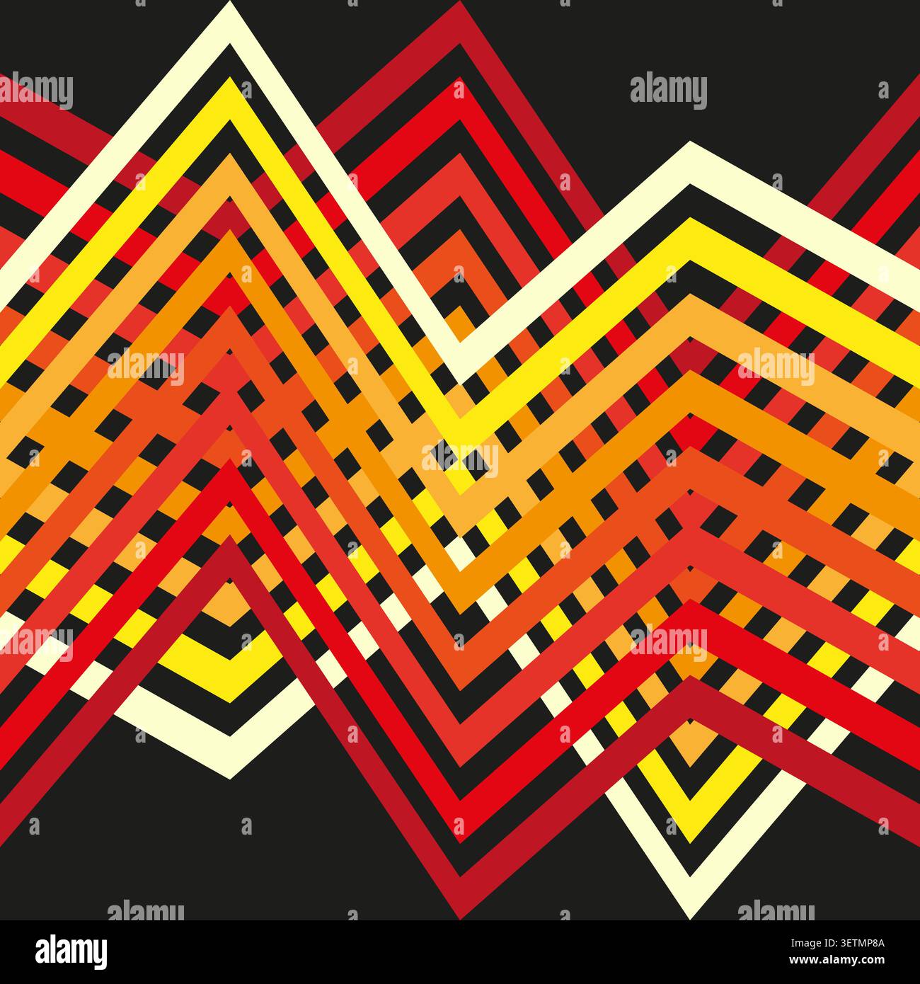 Geometric pattern forms pack features colorful vector intertwined zigzag shapes. Vibrant collection visualizes weave. eps 10 Stock Vector