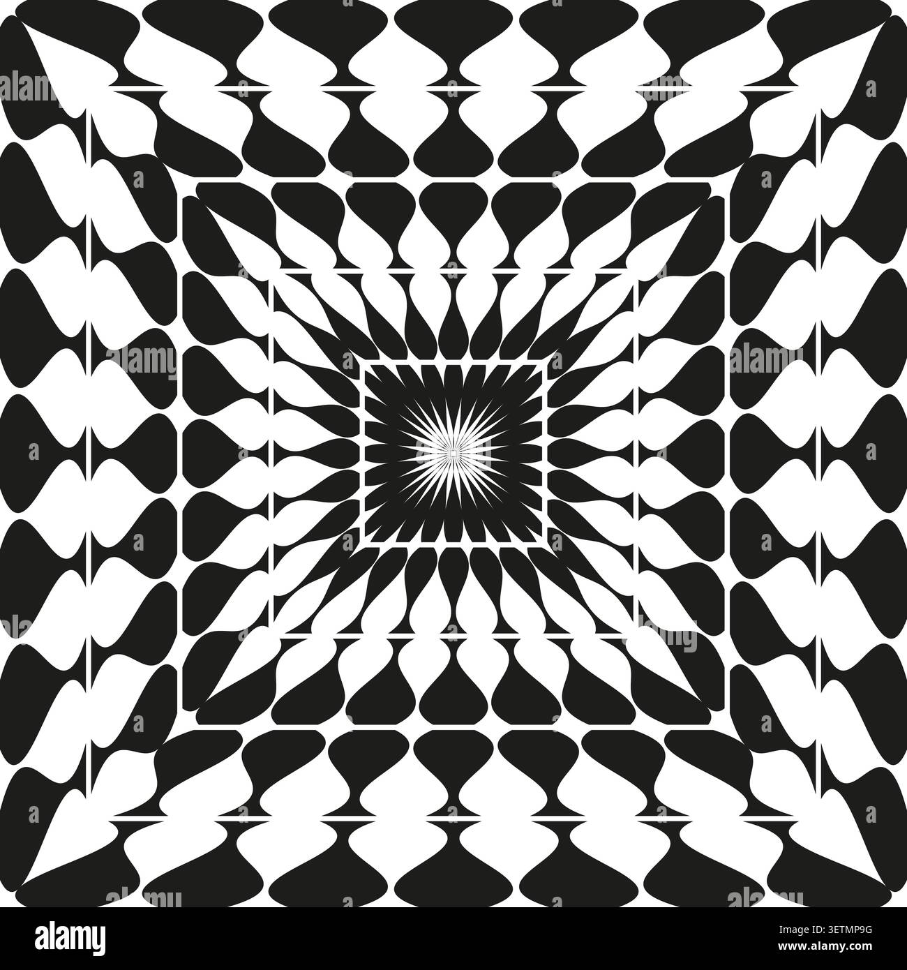 Geometric grid forms pack features black vector perspective square shapes. Minimal collection visualizes abstract illusion. eps 10 Stock Vector