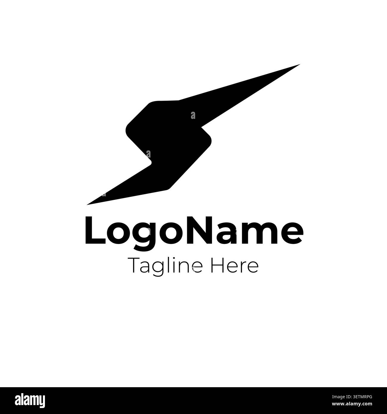 Abstract Lightning Arrow Logo Dynamic Speed Vector Brand Symbol Stock Vector