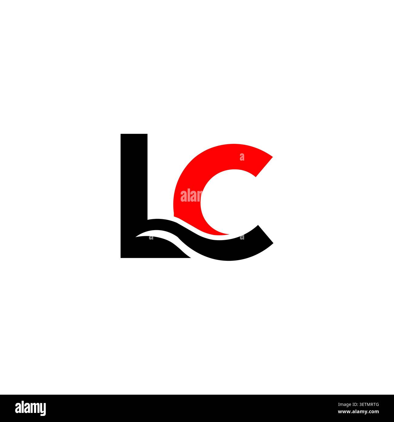 LC monogram logo with wave flow symbol Stock Vector