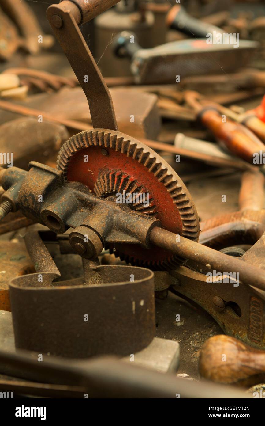 Rusty old hand tools Stock Photo