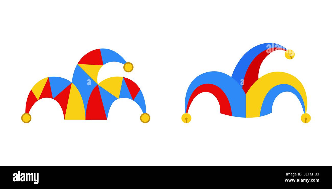Colorful jester hats vector illustration Stock Vector