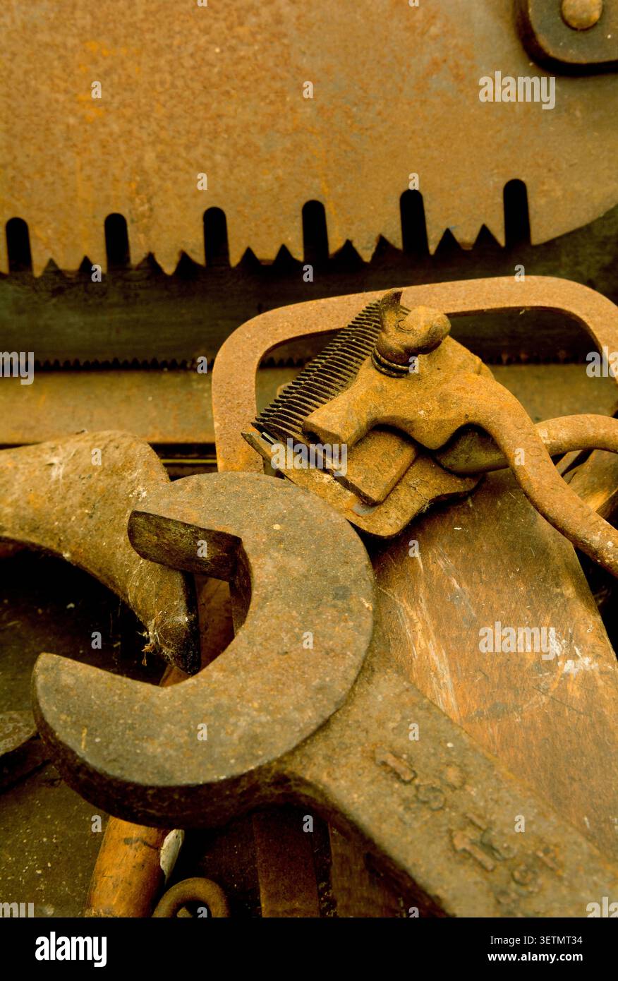 Rusty old hand tools Stock Photo
