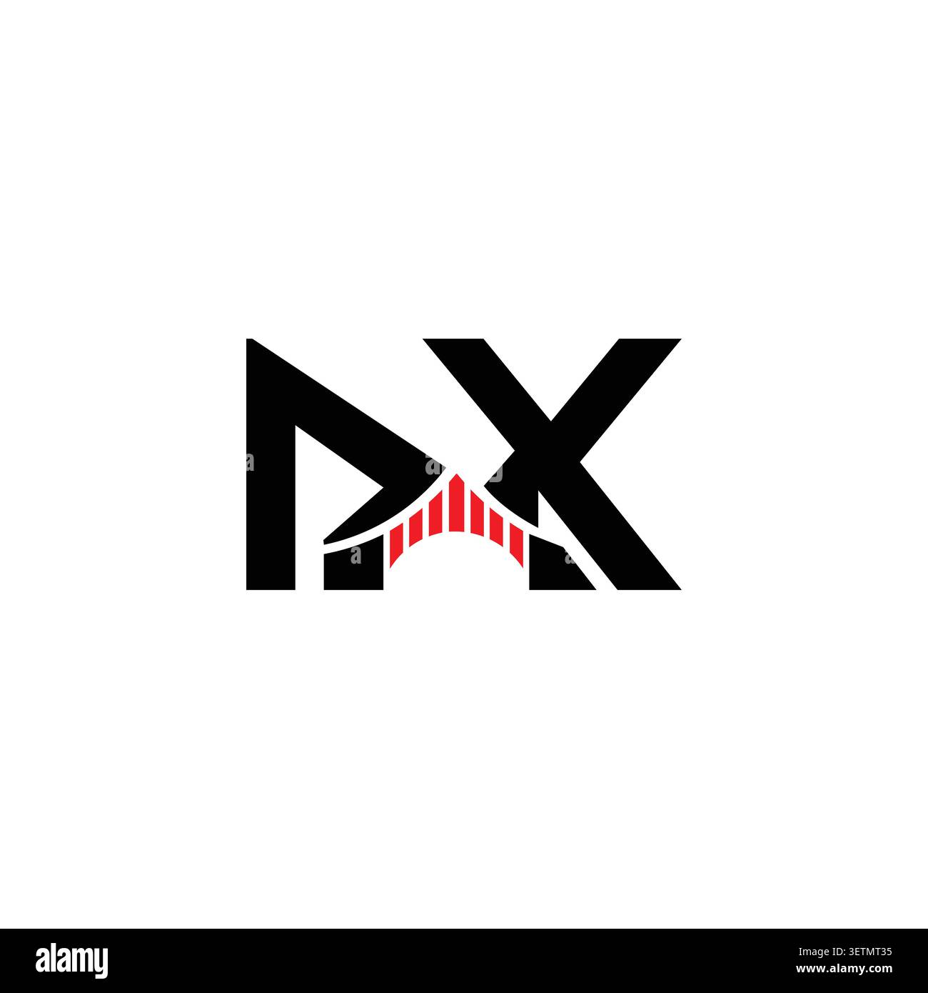 NX monogram logo with bridge connection symbol Stock Vector