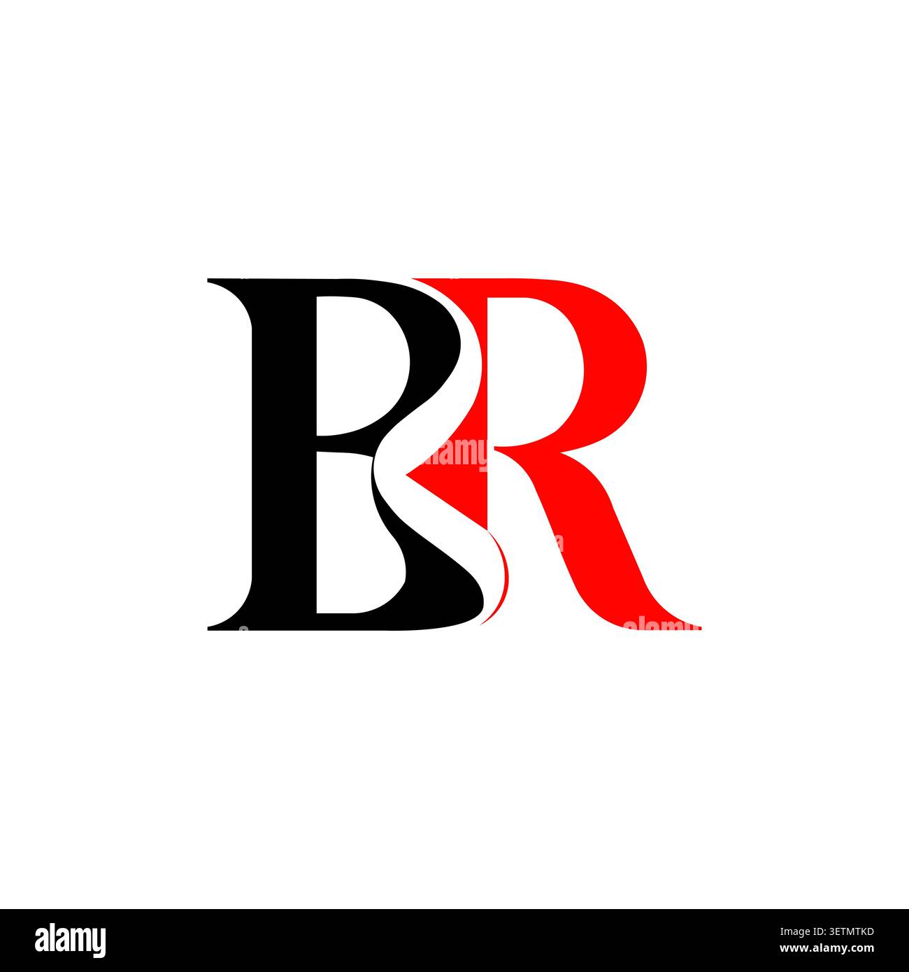 BR monogram logo with elegant ribbon flow symbol Stock Vector