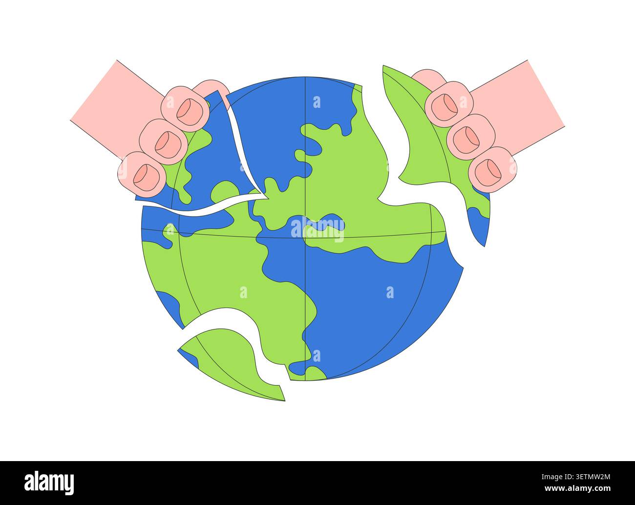 Rebuilding world 2D illustration concept Stock Vector