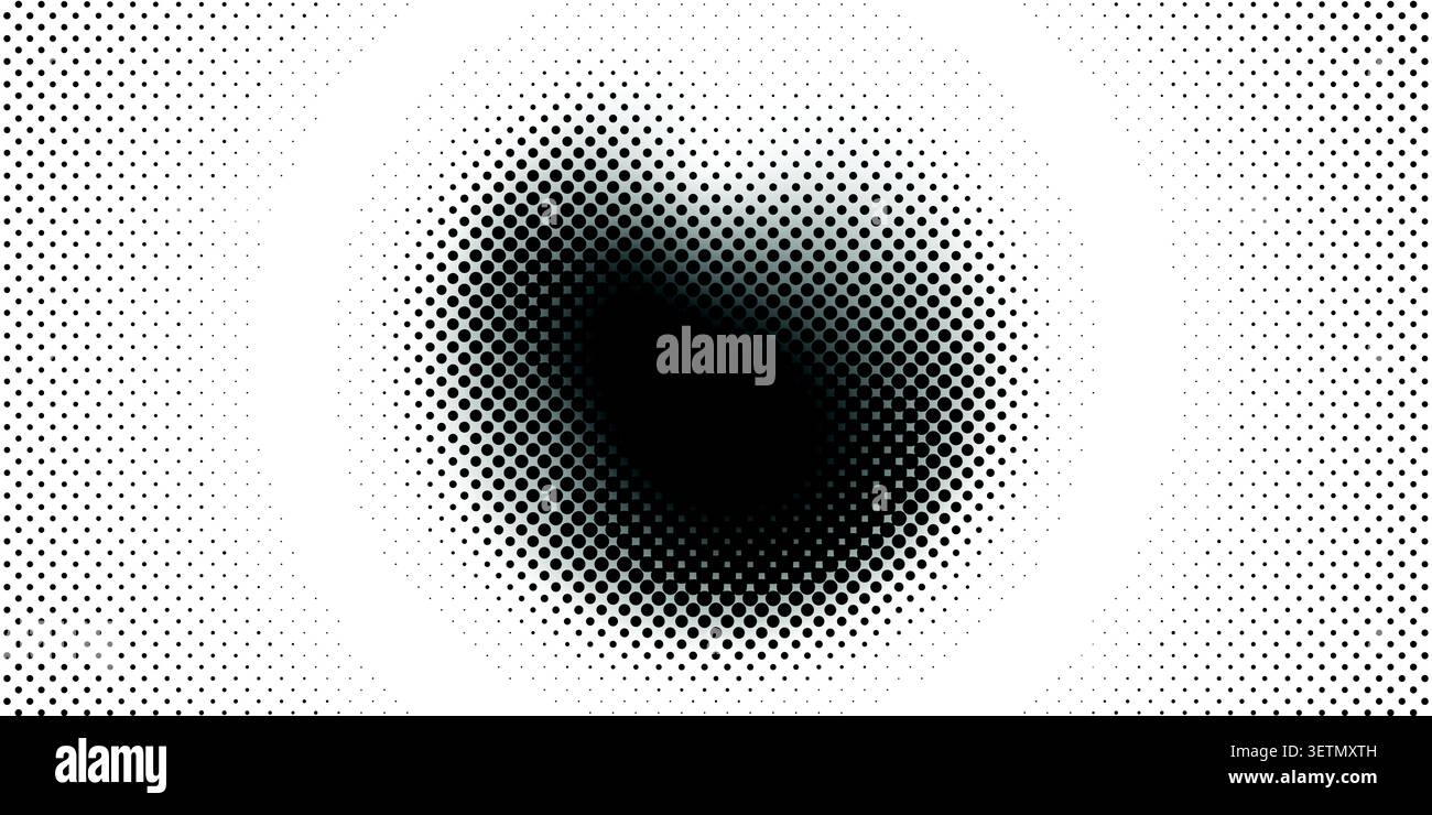 Abstract Black and White Morph Halftone Dot Pattern Background with Dynamic Liquid Organic Blob Shape Texture Stock Vector