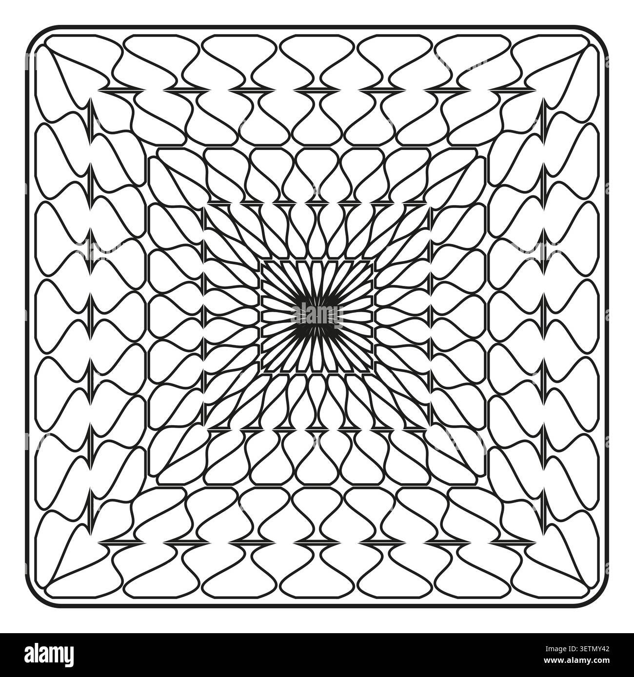 Geometric grid forms pack features black vector wireframe square shapes. Minimal collection visualizes abstract mesh. eps 10 Stock Vector