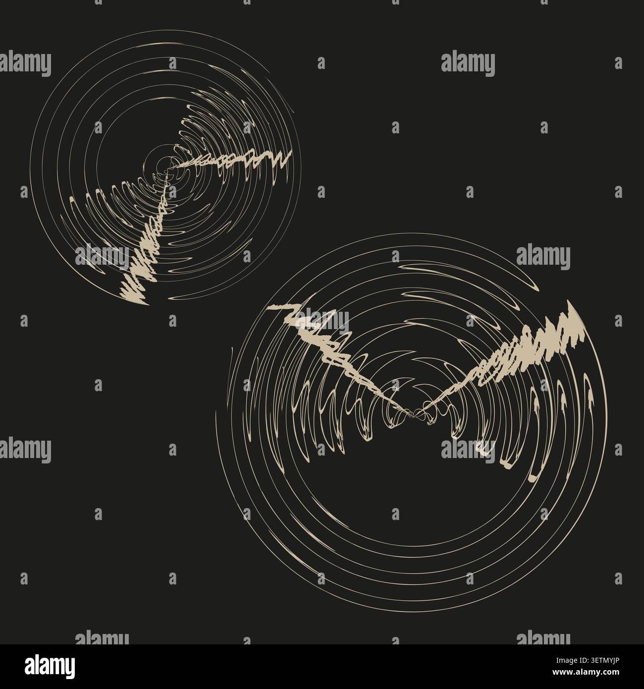 Abstract geometric circular forms pack features glowing vector wireframe spheres. Minimal collection visualizes soundwaves. eps 10 Stock Vector