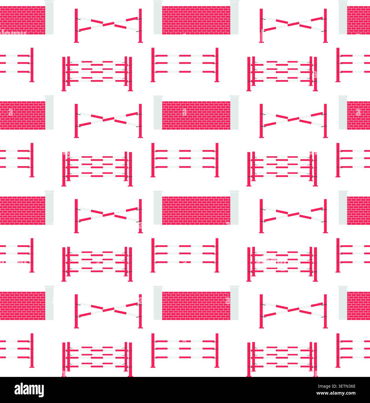 Vector seamless pattern of show jumping obstacle Stock Vector