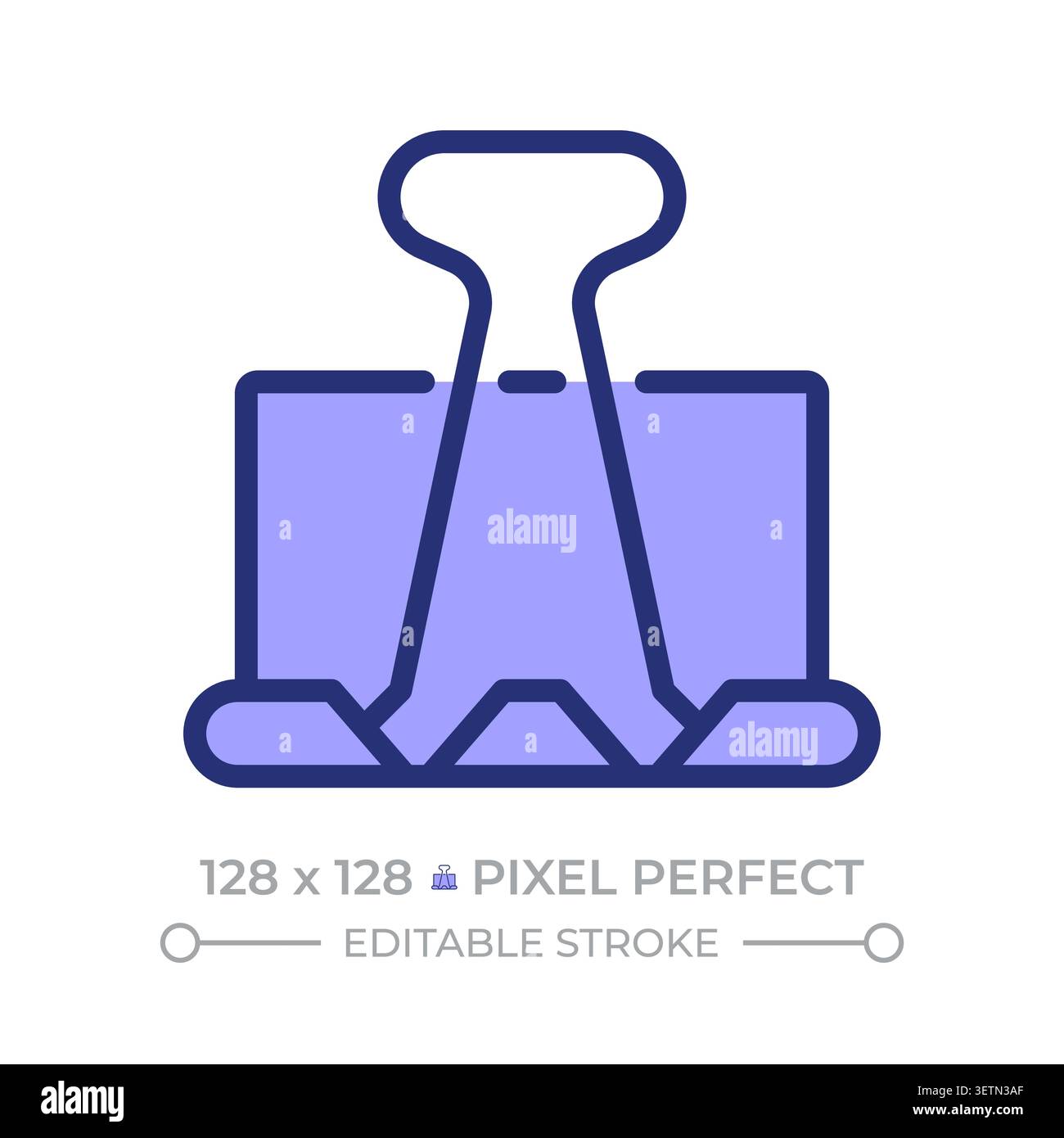 Binder clip pixel perfect line color icon Stock Vector