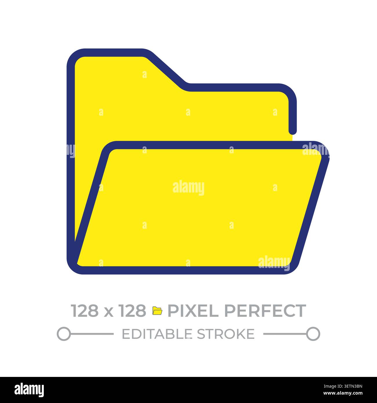 Folder pixel perfect line color icon Stock Vector