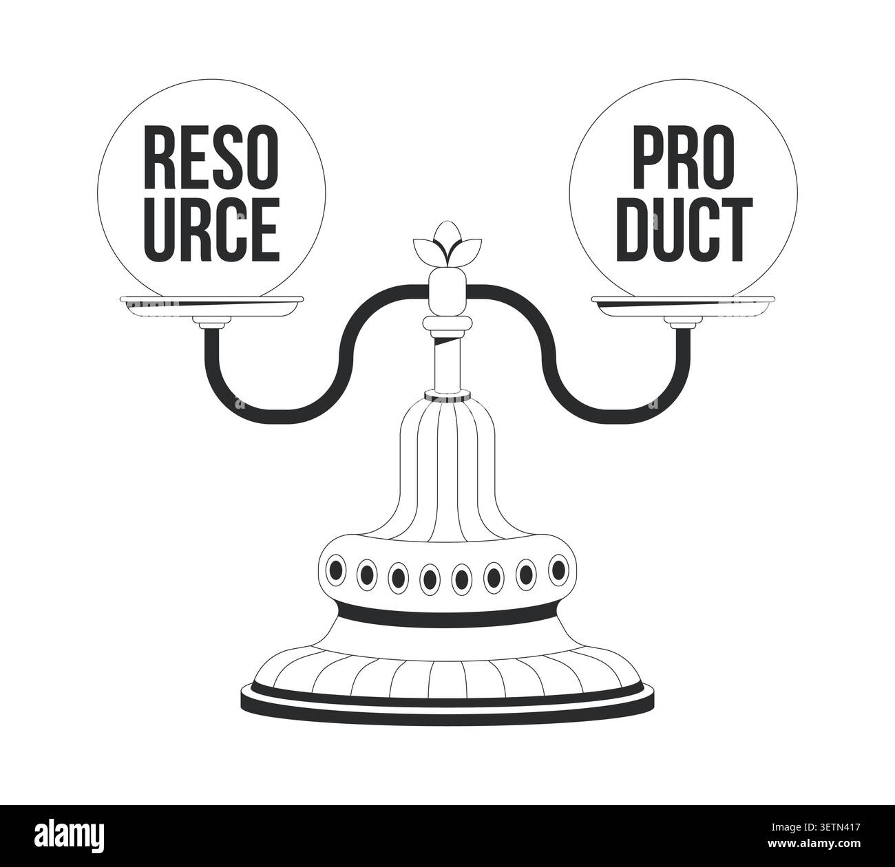Resource efficiency line illustration concept Stock Vector