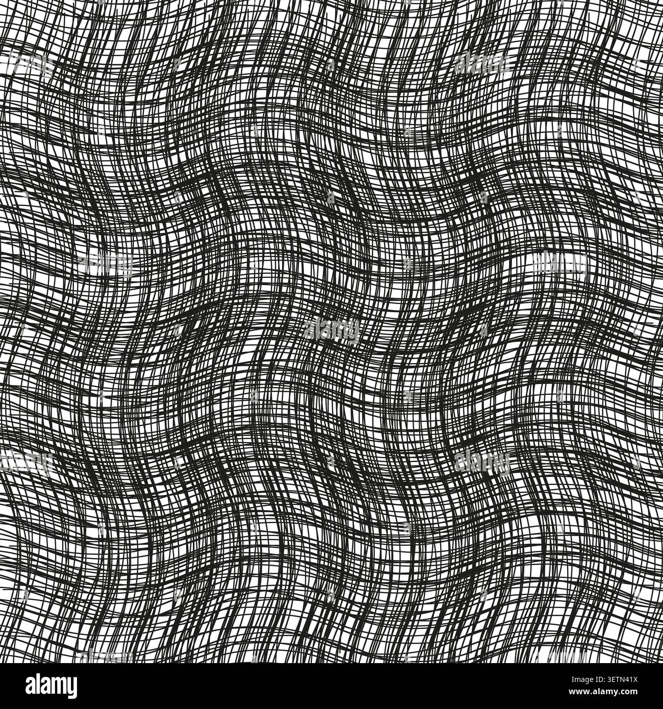 Wavy crosshatch pattern with intersecting lines vector. Pattern enhances textile prints and digital backdrops. EPS 10. Stock Vector