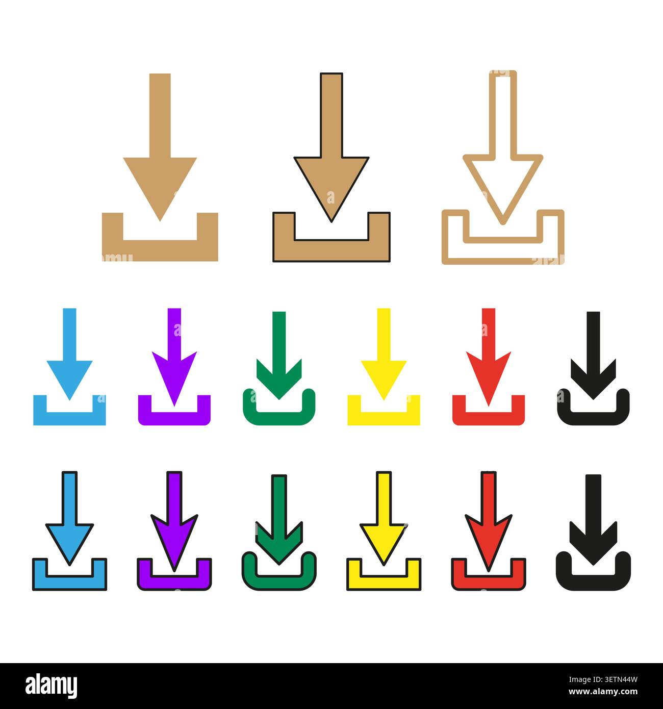 Basic geometric forms pack features colorful vector download arrow shapes. Vibrant collection visualizes ui. eps 10 Stock Vector