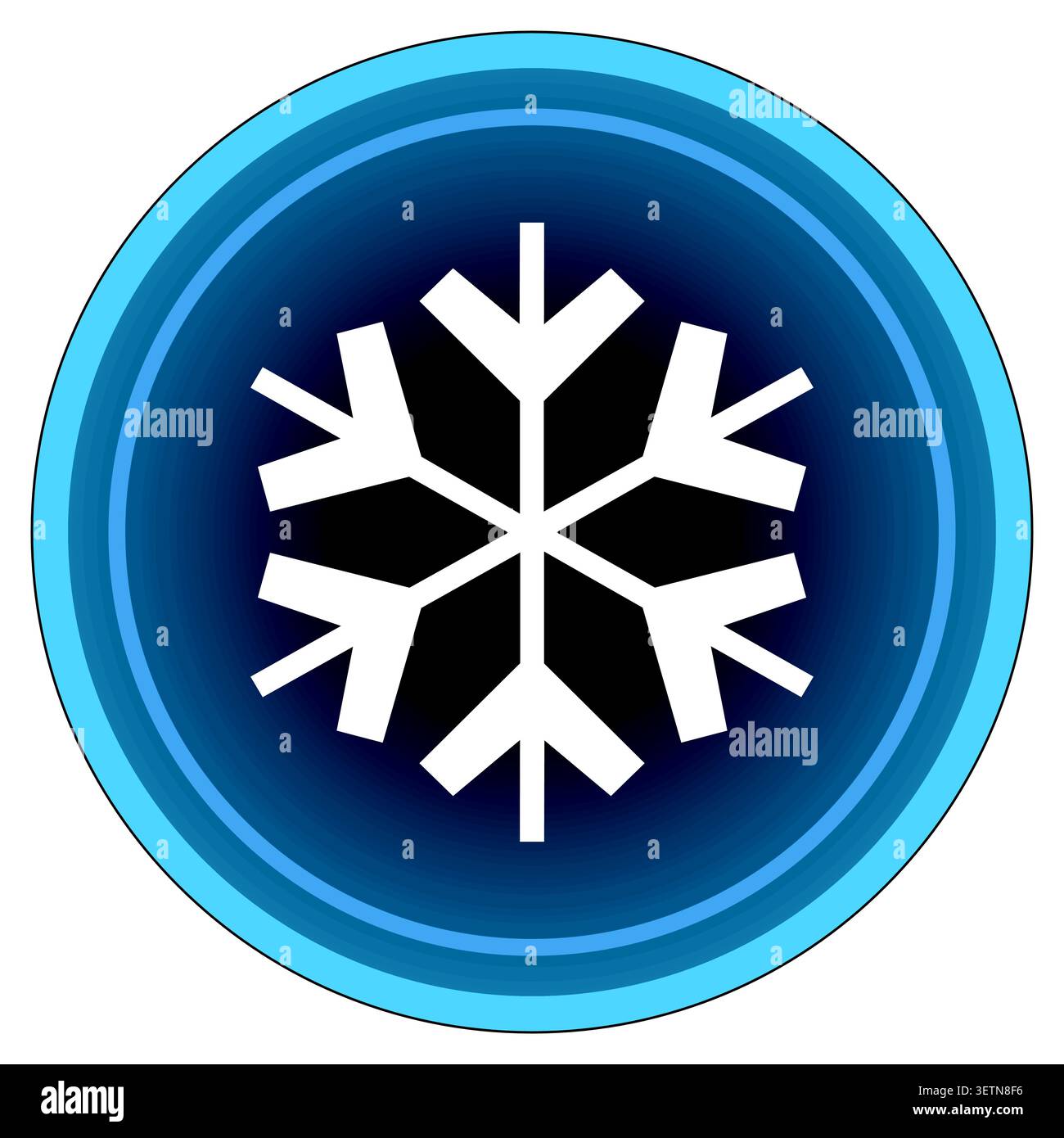 Cold temperature symbol in a circle Stock Vector