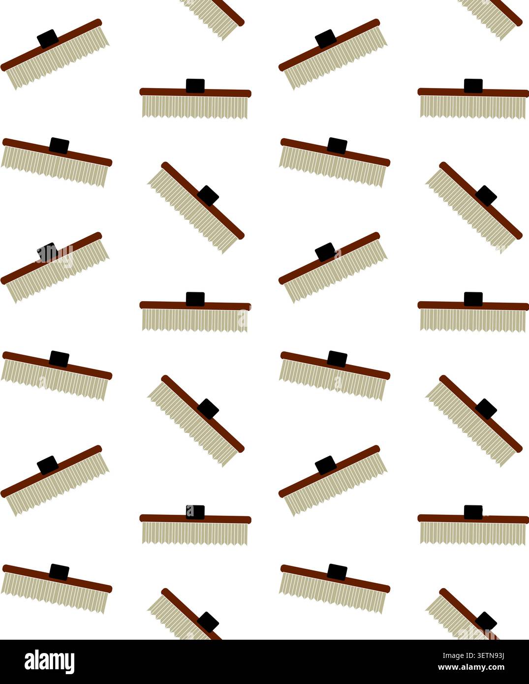 Vector seamless pattern of horse cleaning brush Stock Vector