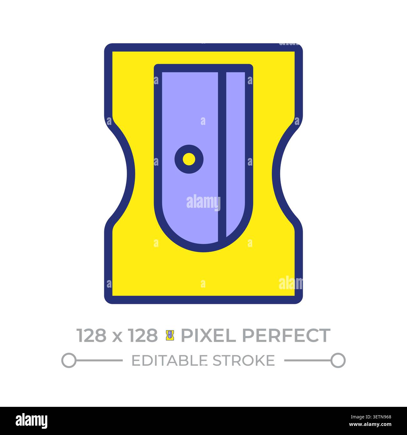 Pencil sharpener pixel perfect line color icon Stock Vector