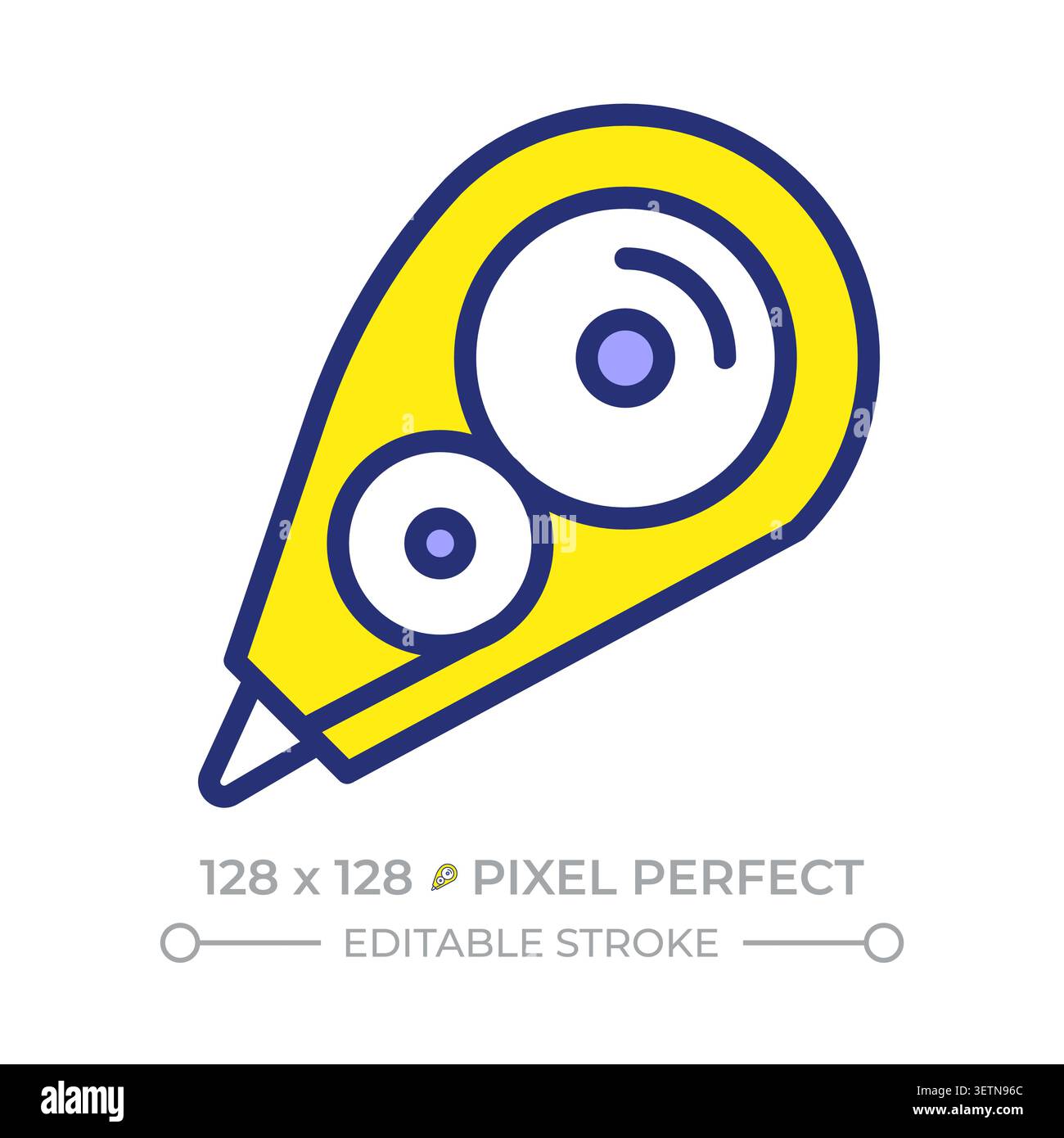 Correction tape pixel perfect line color icon Stock Vector