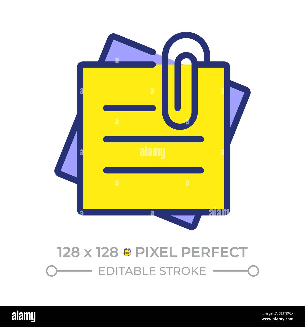 Sticky notes pixel perfect line color icon Stock Vector