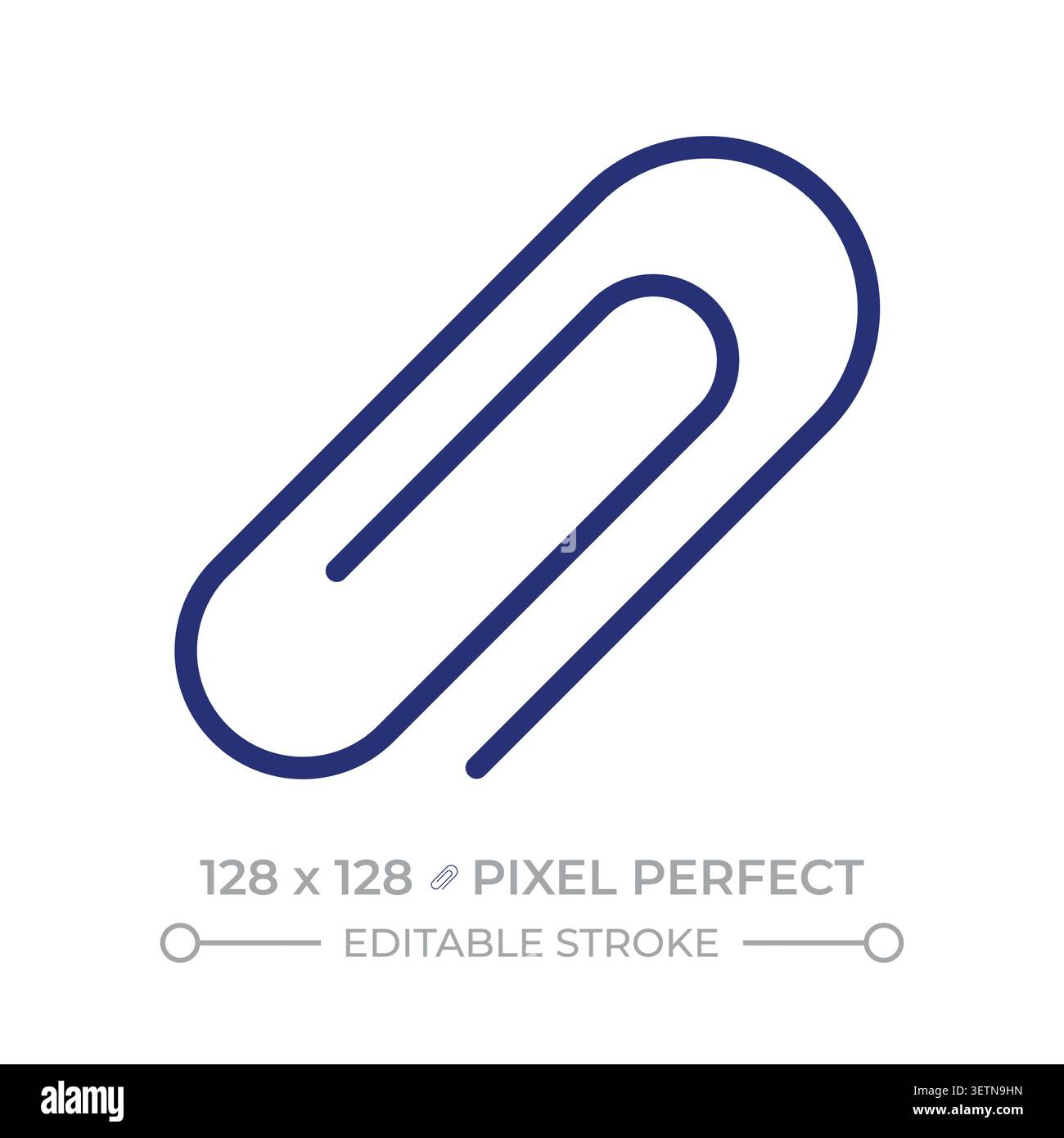 Paper clip pixel perfect line color icon Stock Vector