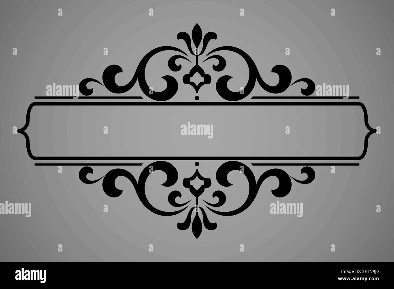Vintage black element. Graphic vector design. Damask graphic ornament. Stock Vector