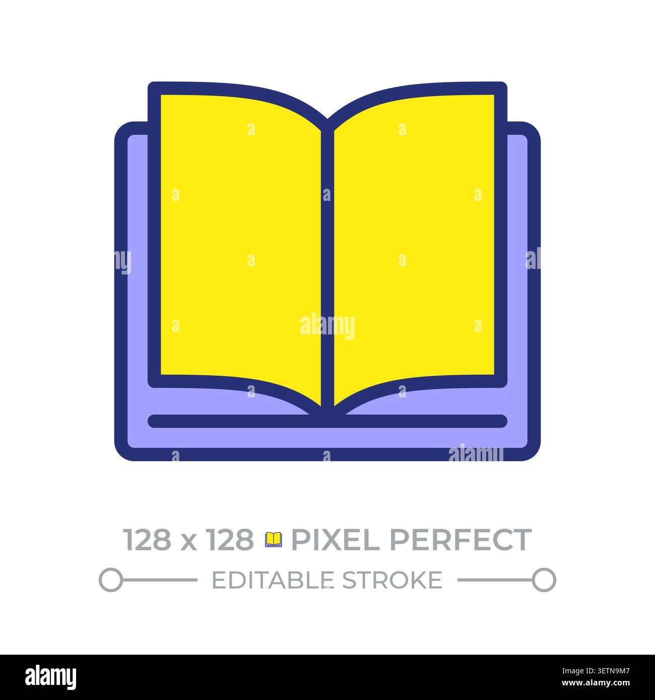 Open book pixel perfect line color icon Stock Vector