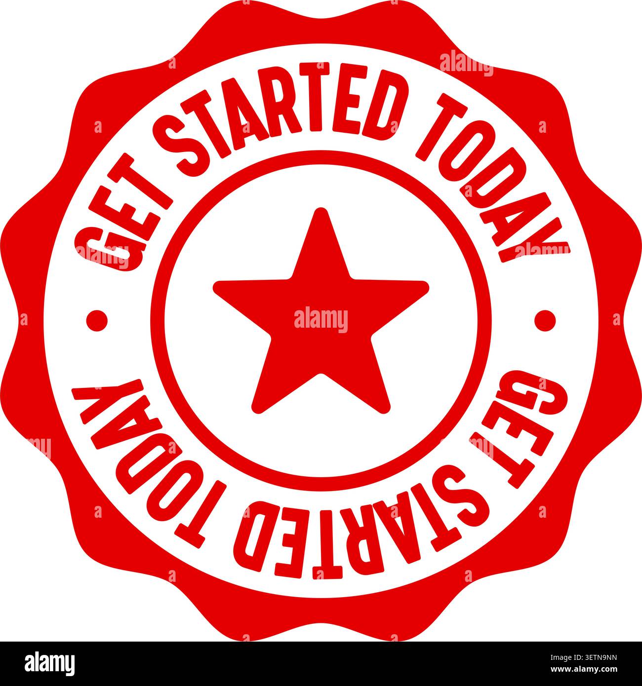 get started today label sticker. Vector sign. get started today seal badge Stock Vector