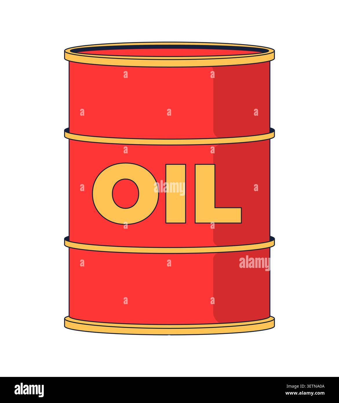 Crude oil barrel 2D cartoon object Stock Vector