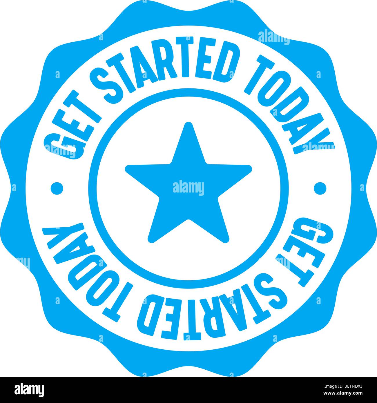 get started today label sticker. Vector sign. get started today seal badge Stock Vector