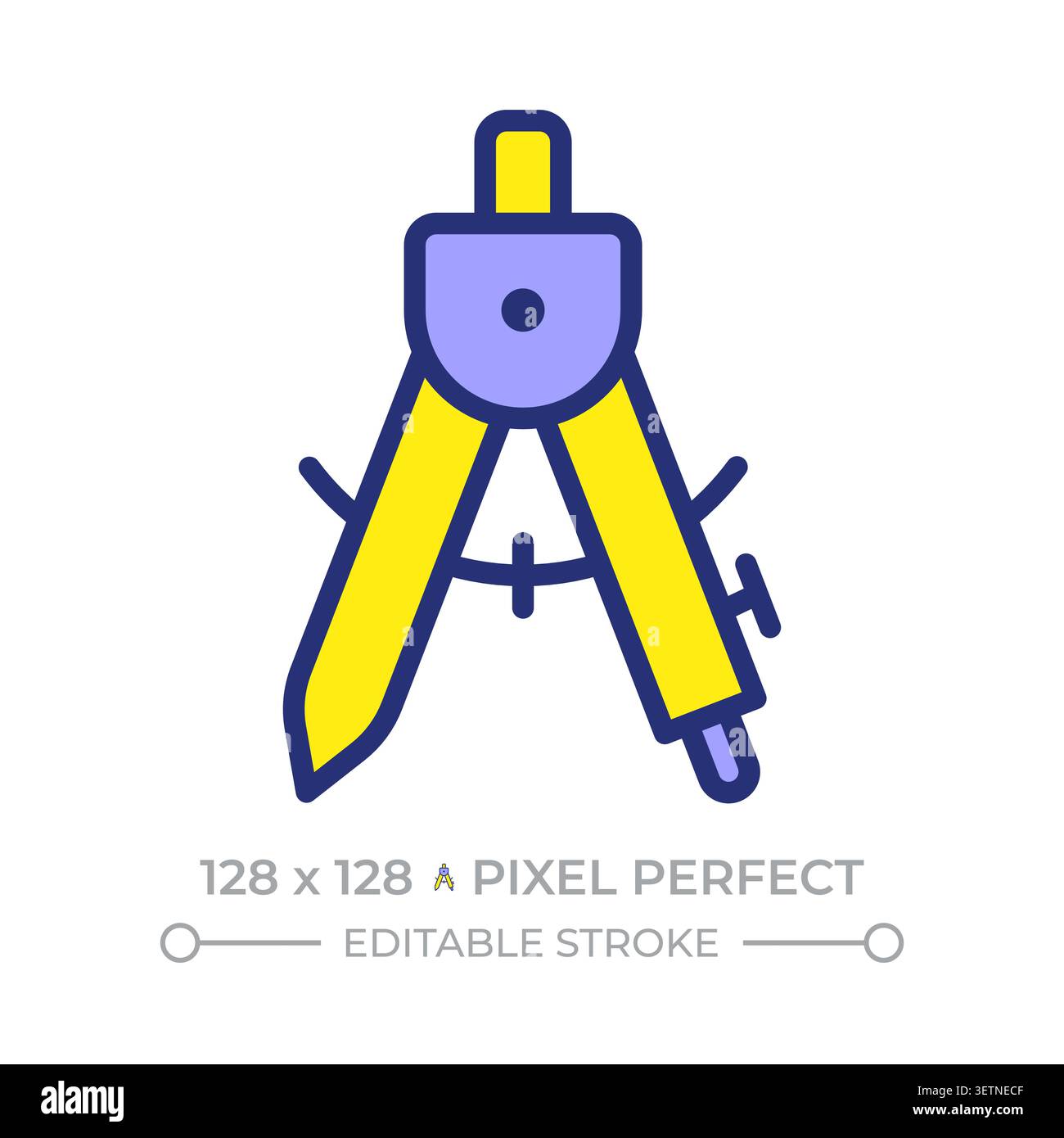 Compass pixel perfect line color icon Stock Vector