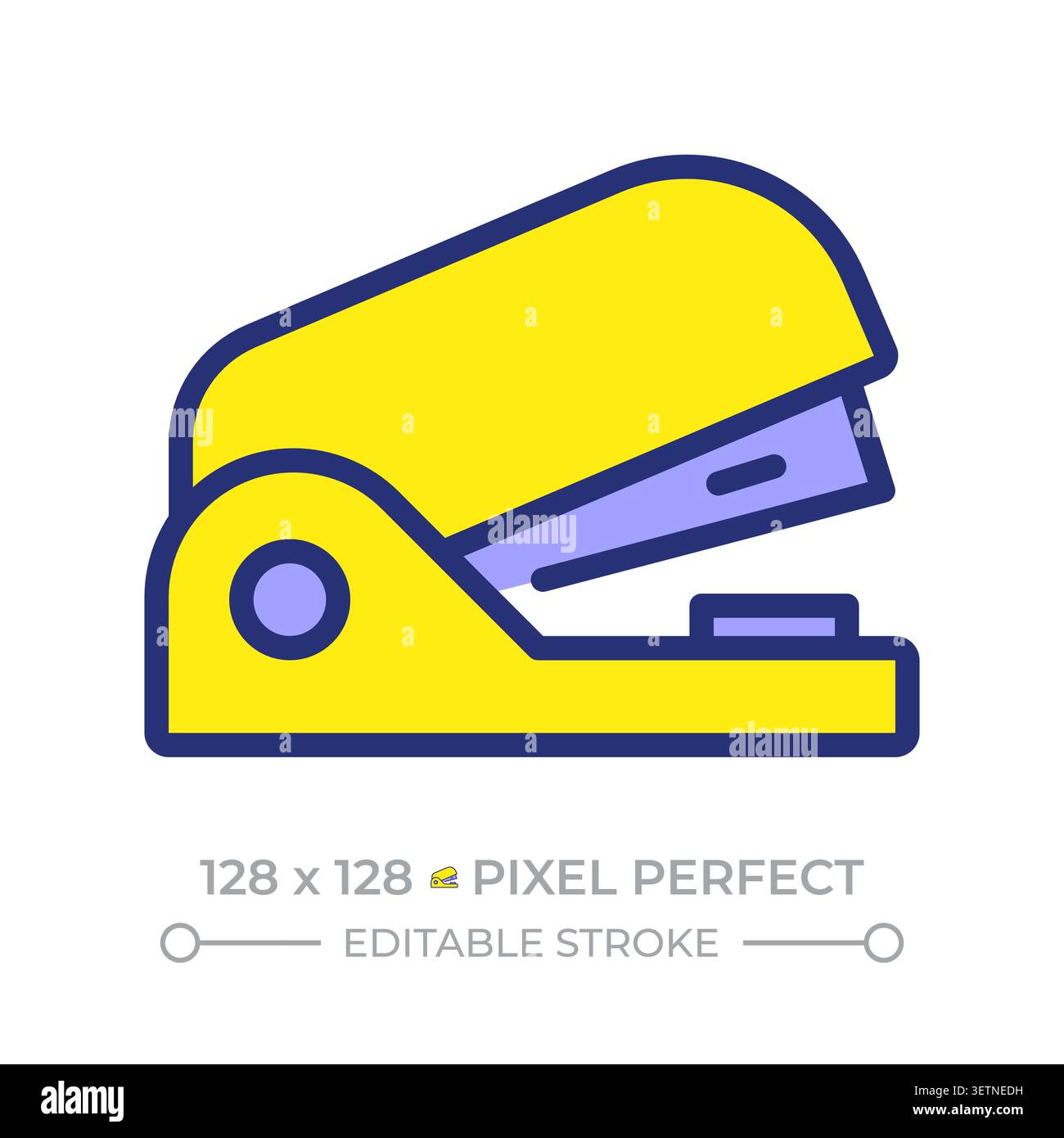 Stapler pixel perfect line color icon Stock Vector