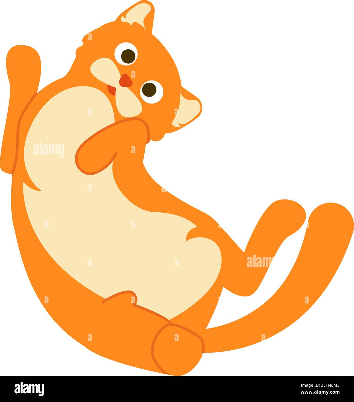 Playful Ginger Cat Cartoon Character Vector Stock Vector