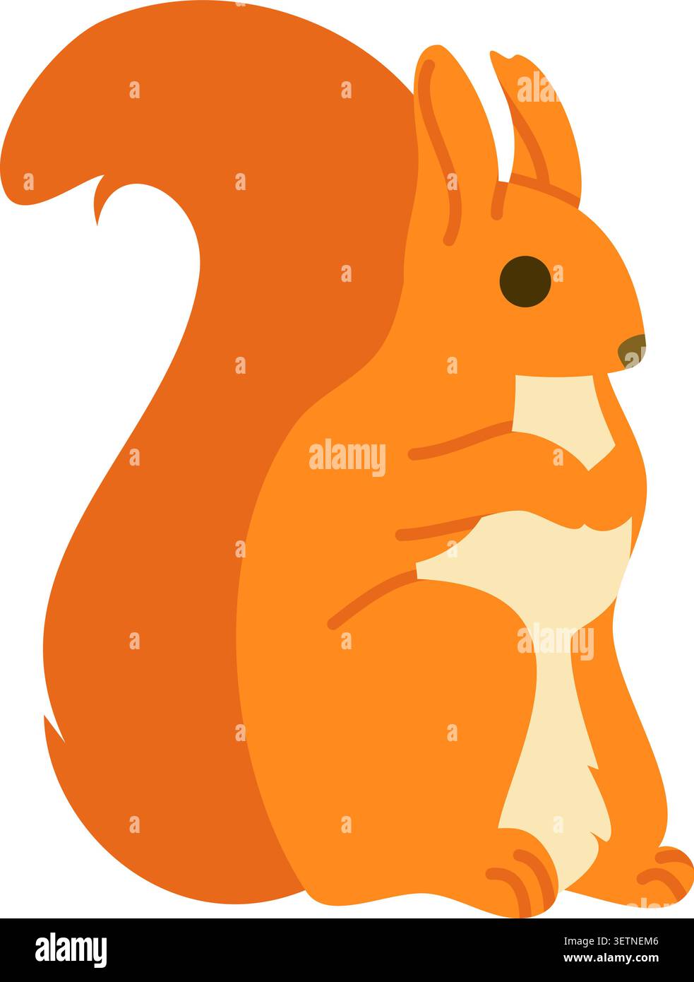 Cute Red Squirrel Cartoon Vector Illustration Stock Vector