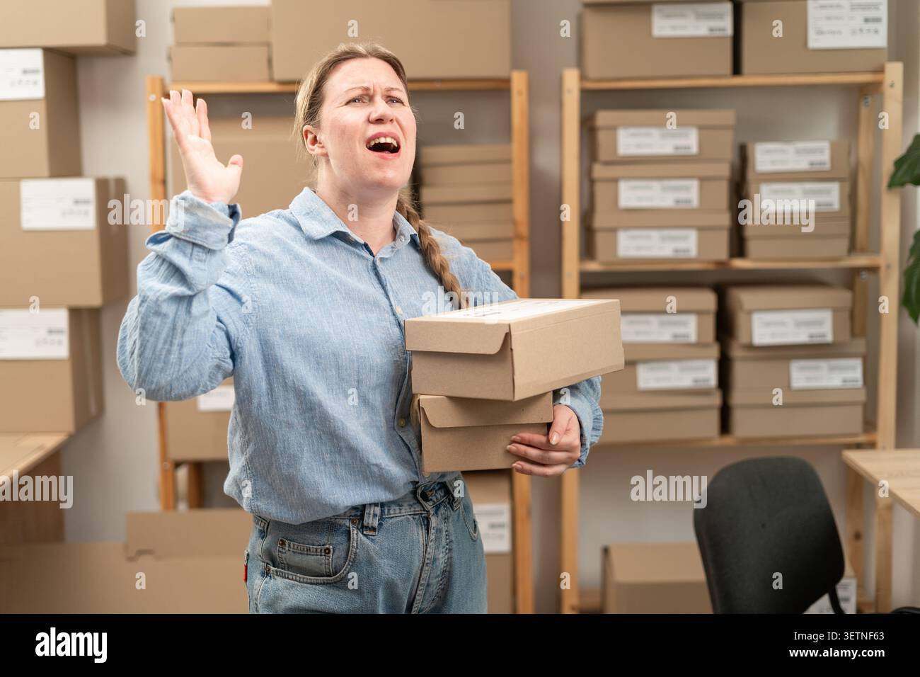 Angry aggressive warehouse worker hi-res stock photography and images ...