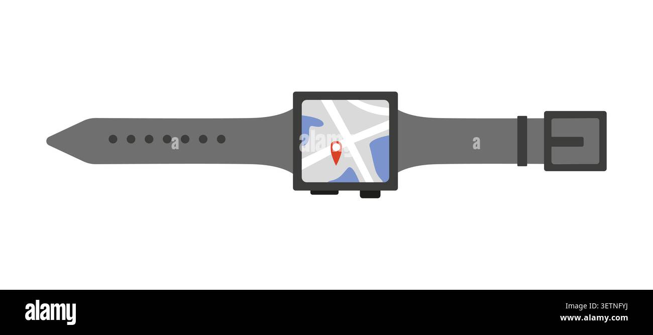 Smartwatch with navigation Stock Vector