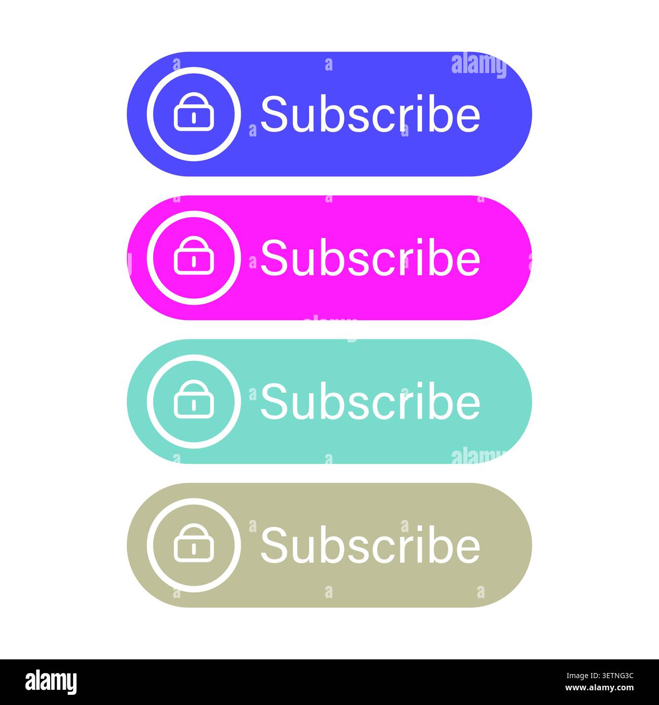 Modern round web button set Subscribe vector Stock Vector