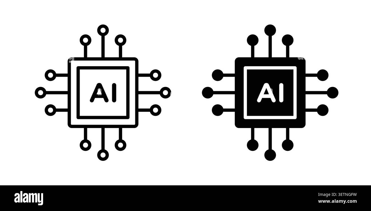 Ai Technology icon for web projects. Stock Vector