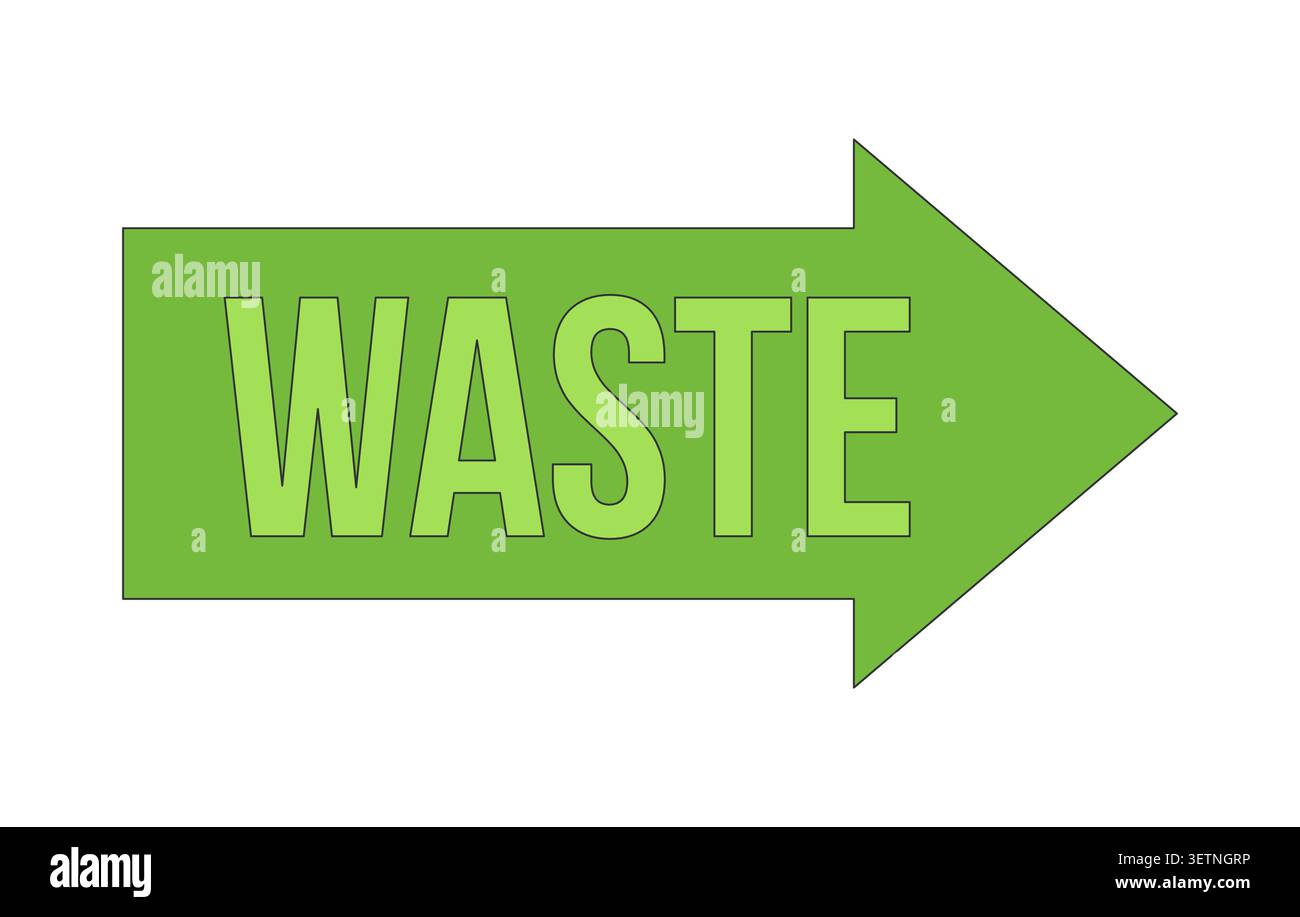 Waste directional arrow sign 2D cartoon object Stock Vector