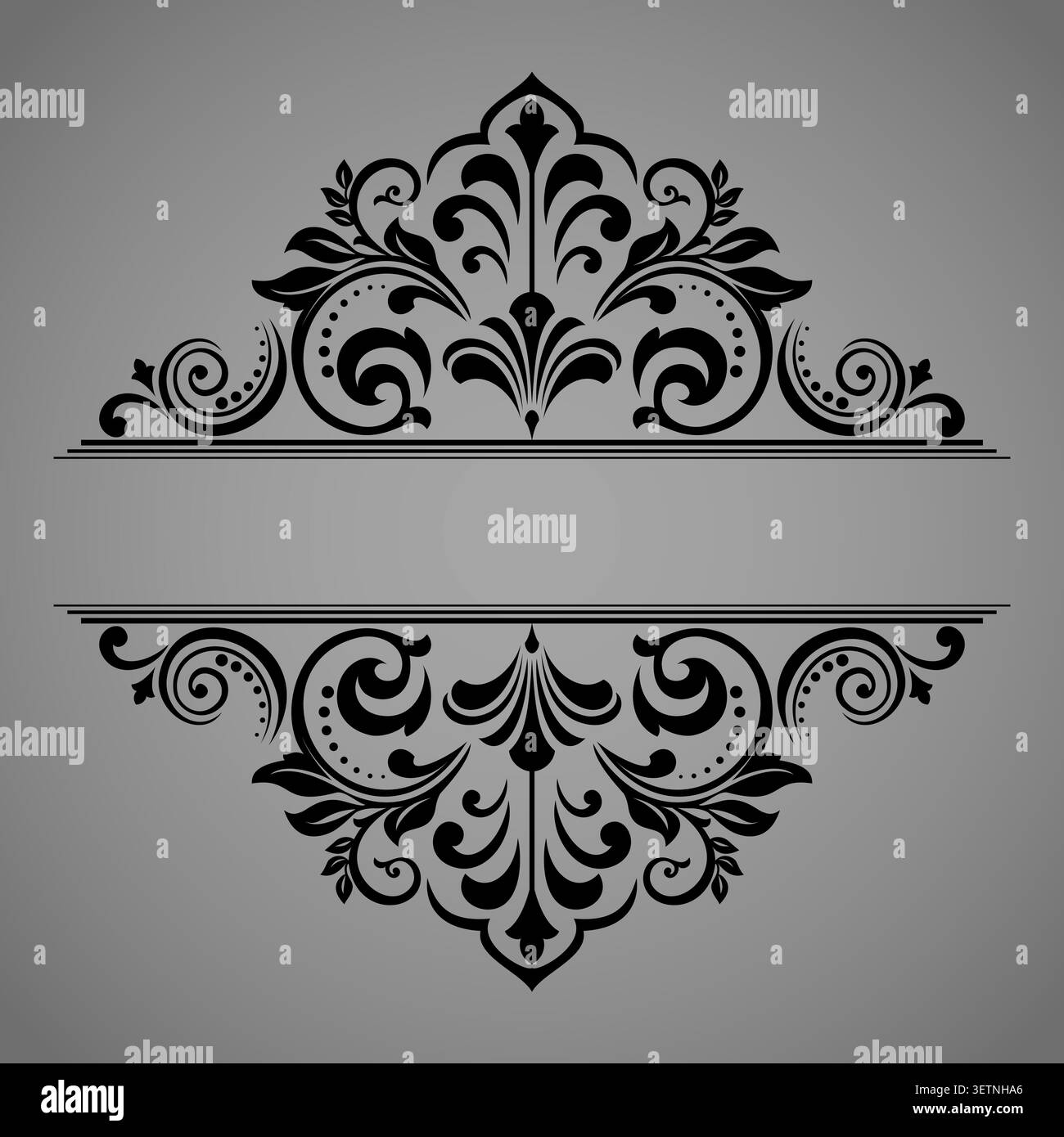 Vintage black element. Graphic vector design. Damask graphic ornament Stock Vector